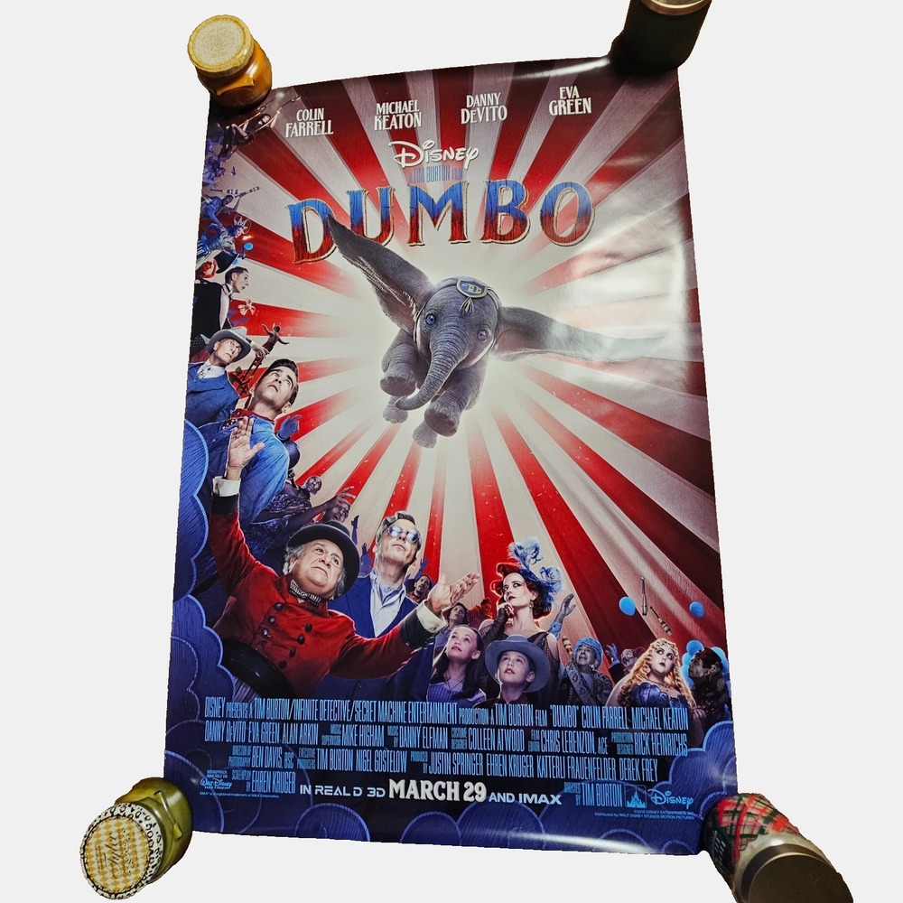 Dumbo 2019 Original Promo Movie Poster 27x40 Colin Farrell Michael Keaton D/S